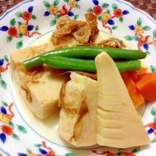 常備の食材で☆高野豆腐と筍の煮物